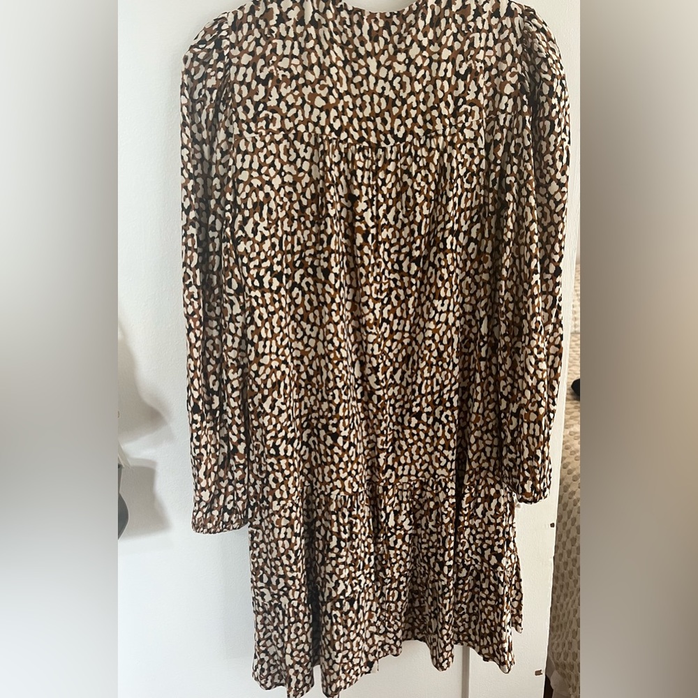 Brown Patterned Mango Mini Dress - image 1